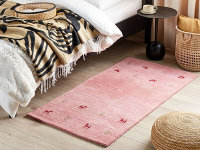 Tapet leshi YULAFI Wool Gabbeh, 80 x 150 cm, rozë