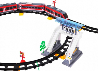 Set tren lodër Passenger Train 2813Y, me telekomandë, me drita edhe tinguj, i kuq