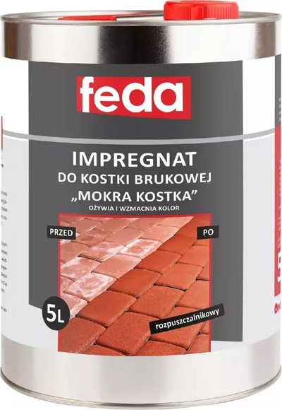 Impregnues për kalldrëm Feda Wet Paving Block, me bazë tretësi, efekt gur i lagësht, 5L