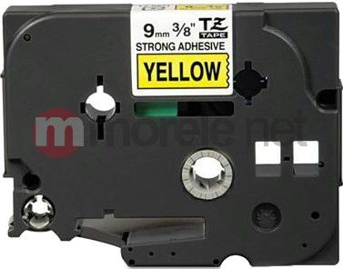 Shirit etiketuese Brother TZ-S621, 9mm, i verdhë me printim të zi
