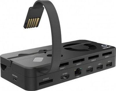 Stacion dokimi Unitek G1002B për Nintendo Switch, HDMI, Ethernet, i zi