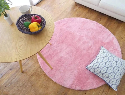 Tapet rrumbullak Strado Round Rug Rabbit 160x160, push sintetik, antirrëshqitës, rozë Sakura