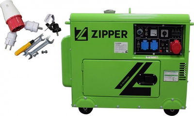 Gjenerator me naftë Zipper ZI-STE7500DSH, trefazor, me rrota, jeshil
