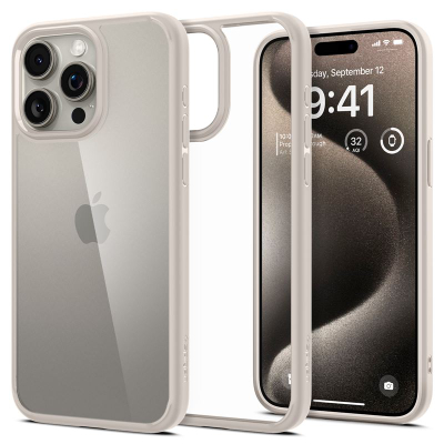 Mbështjellës për iPhone 15 Pro Spigen Ultra Hybrid, transparent