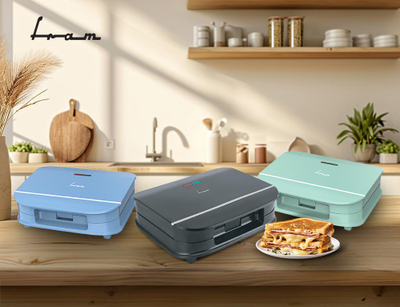 Aparat për sanduiç Fram FSM-700BK, 700W, pllaka jo ngjitëse, i zi