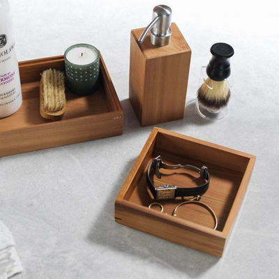 Kuti druri për rregullim SCANDINAVIAN HOME Hinoki Small, këndore, dru natyral