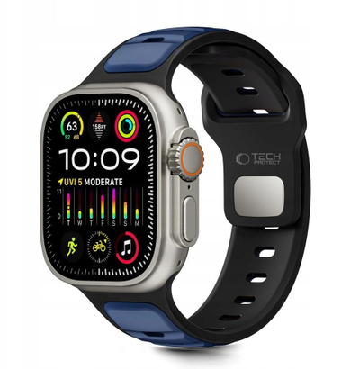 Rrip ore Tech-Protect IconBand Line për Apple Watch 44 45 46 49mm, TPU, i zi blu navy
