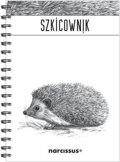 Скицник Narcissus Sketchbook B5 со еж, спирален, 60 листови, бел