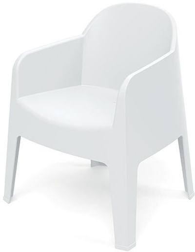 Karrige kopshti MILANE, plastike, 68x60x80.5cm, e bardhë