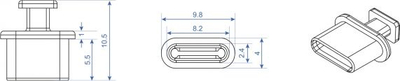 Kapak mbrojtës për portë USB Type C DeLOCK 64013, set me 10 copë, ngjyrë e zezë