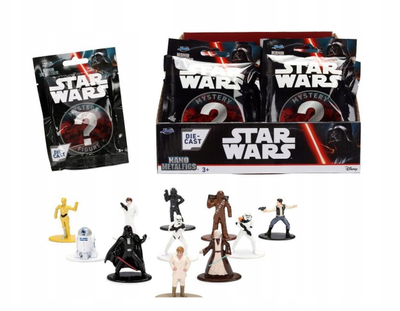 Figurina misterioze Jada Star Wars Nanofigs, metalike, set 13 copë, shumëngjyrëshe