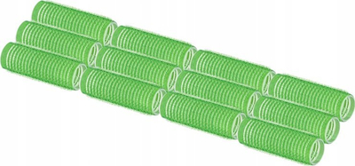 Bigudi flokësh me velcro, diametër 2 cm, set me 12 copë, jeshile
