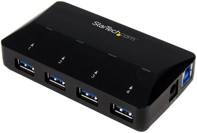 Shpërndarës USB Startech, 4 porta USB 3.0, i zi