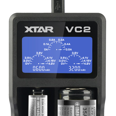 Karikues baterish XTAR VC2, Li ion, 2 slote, ekran LCD, i zi