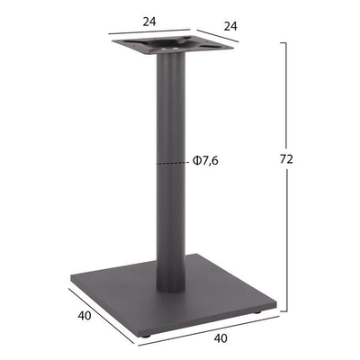 Bazë metalike gri 40×40×72 cm me rregullues (HM421.20), gri