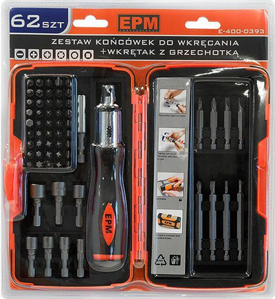 Set i pjesëve të kaçavidave EPM (E-400-0393), 62 copë