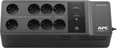 UPS APC Back UPS BE650G2 IT, 650VA, 8 dalje Schuko, ngjyrë e zezë