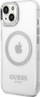 Kllapë telefoni Guess Metal Outline Magsafe GUHMP14MHTRMS, për iPhone 14 Plus 6.7", transparente, argjendi