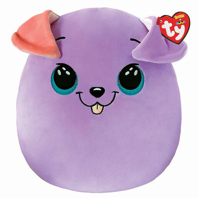 Lodër pelushi Ty Squish a Boo Bitsy, qenush, 25 cm, me ngjyrë vjollcë