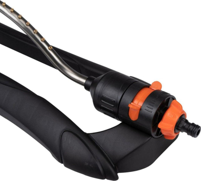 Sprinkler kopshti Black+Decker, lëkundës, 19 vrima, portokalli