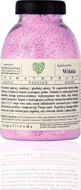 Pluhur banje Soap&amp;friends Bath Powder Cherry, 200g, me erë qershie, rozë