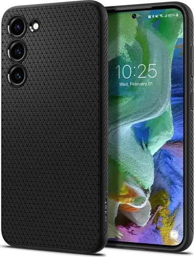 Kapak telefoni Spigen Liquid Air për Samsung Galaxy S23 Plus, TPU, mbron nga goditjet, i zi mat