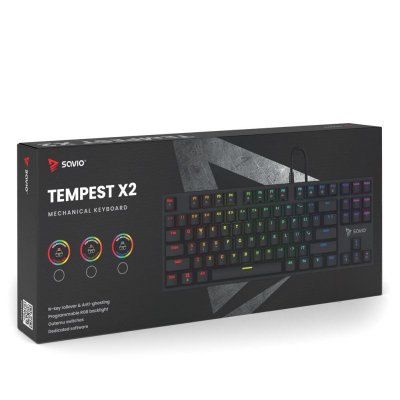 Tastierë mekanike SAVIO TEMPEST X2, Outemu Blue, RGB, e zezë
