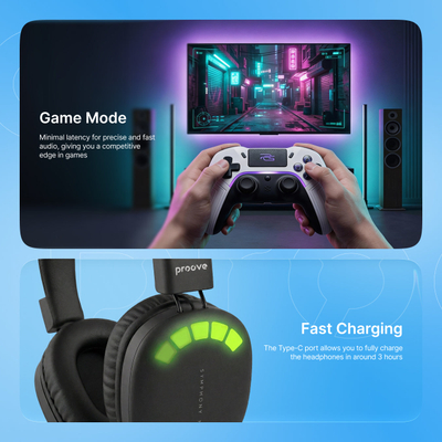 Kufje wireless Proove Symphony Neo me aplikacion (APP), të zeza