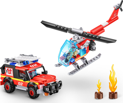 Set tulla ndërtimi ZURU Max Fire Adventure, 265 copë, për kalama 6+, i kuq