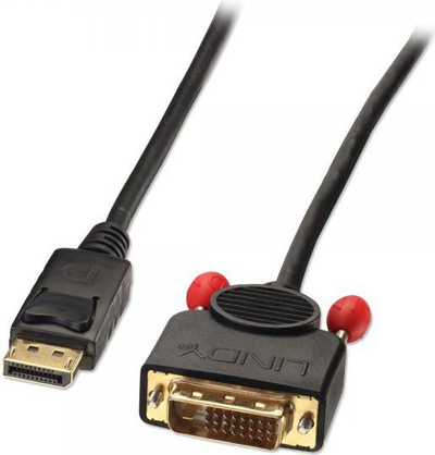 Kabllo Lindy, DP në DVI-D, 2m, e zezë