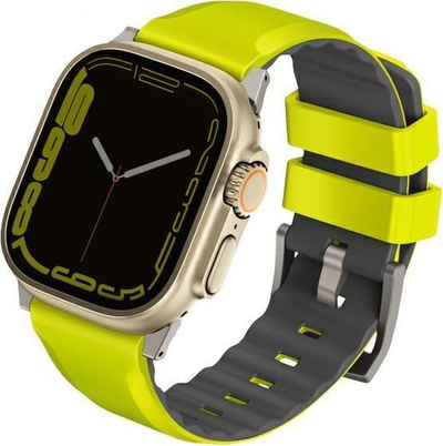 Rrip ore UNI Q Linus Airosoft për Apple Watch 42/44/45/49mm, silikon, ngjyrë lime