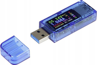 Multimetër USB Joy-it JT-At34, ekran me ngjyra, mbështetje Quick Charge, blu