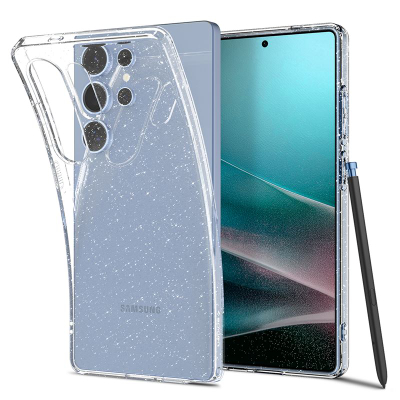 Заштитна маска за мобилен телефон Spigen Liquid Crystal Glitter за Samsung Galaxy S25 Ultra, проѕирна