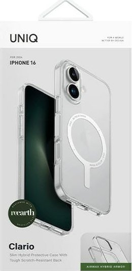 Mbulesë Uniq Clario për iPhone 16 6.1", Magclick, transparente