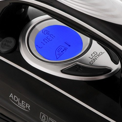 Hekur me avull Adler AD 5054, 3000W, me pompë uji dhe LCD, i zi