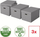 Set kuti për ruajtje Esselte Home 628287, madhësia L, 3 copë, gri