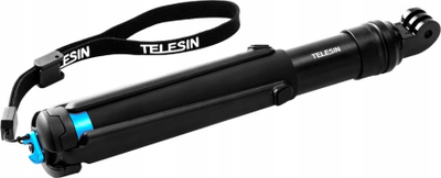 Shkop selfie trekëmbësh Telesin GP-MNP-090-S, 20-90cm, për kamera sportive, i zi