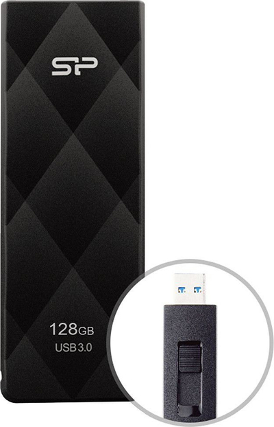 USB flash Silicon Power Blaze B20, 128GB, USB 2.0, e zezë