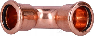 Bërryl pres bakri Kan-therm, 90°, 22 mm, ngjyrë bakri