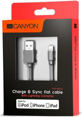 Кабел Лајтнинг Canyon CNS-MFIC2DG, 0.96m, MFi, темно сива
