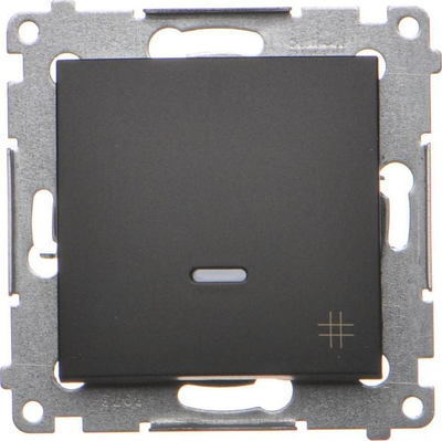 Ndërprerës crossover me LED Kontakt-Simon Simon 54, modul, 10AX 250V, i zi mat