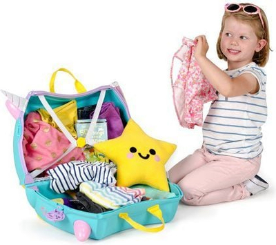 Детски куфер Trunki Ride-On Unicorn TRU0109, куфер за јавање, шарен