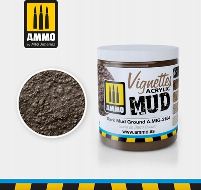 Паста за текстура Ammo Mig 2154 Dark Mud Ground, акрилна, 100 ml
