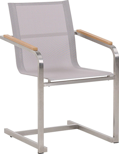 Set karrigesh kopshti Beliani COSOLETO, 2 copë, çelik inox, bezhë