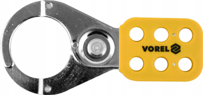 Hasp sigurie Vorel 78660, për 6 dryna, fi 10mm, e verdhë