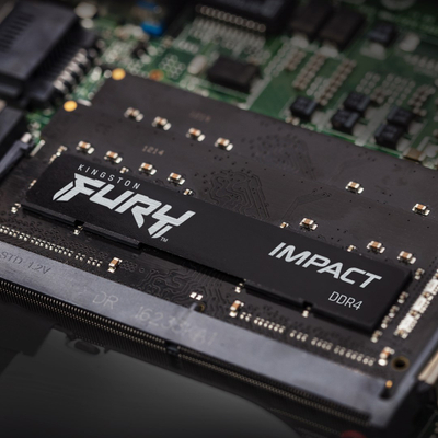 RAM Kingston Fury Impact DDR4 SODIMM, 16GB Dual Kit, 3200MHz, црна