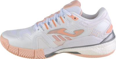 Atlete padel Joma T Slam 2207 për goca, me amortizim, për femra, të bardha me rozë