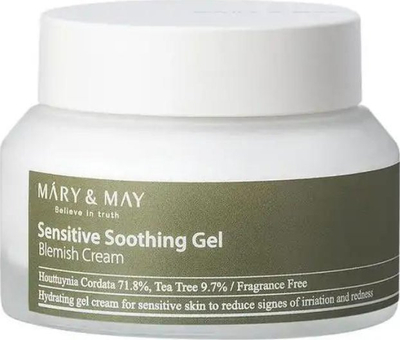 Krem xhel fytyre Mary & May Sensitive Soothing Gel, për lëkurë të ndjeshme, 70g