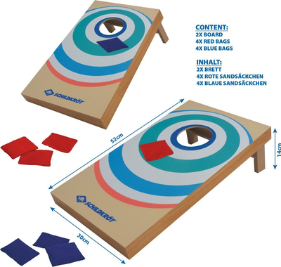 Set loje cornhole SCHILDKRÖT, dru MDF, për 2 deri 4 lojtarë