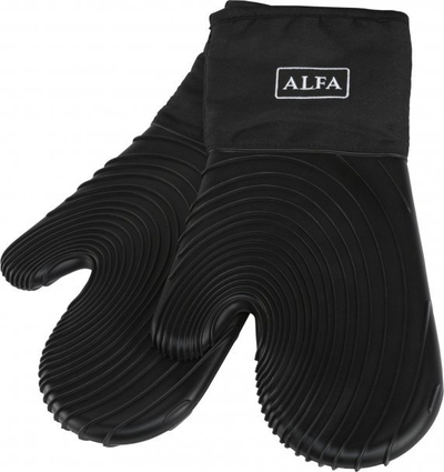 Doreza furre Alfa Forni Black, silikon që rri deri në 220°C, set me 2 copë, e zezë